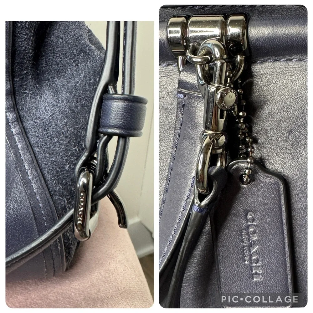 Coach Drifter Carryall Navy Snake Embossed Leather 2016 Gunmetal Hardware - Picture 9 of 15